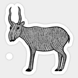 Saiga Antelope- Hand Illustrated Design Sticker